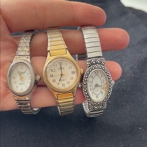Lot of 3 Vintage Women's Gold and Silver Watch Set